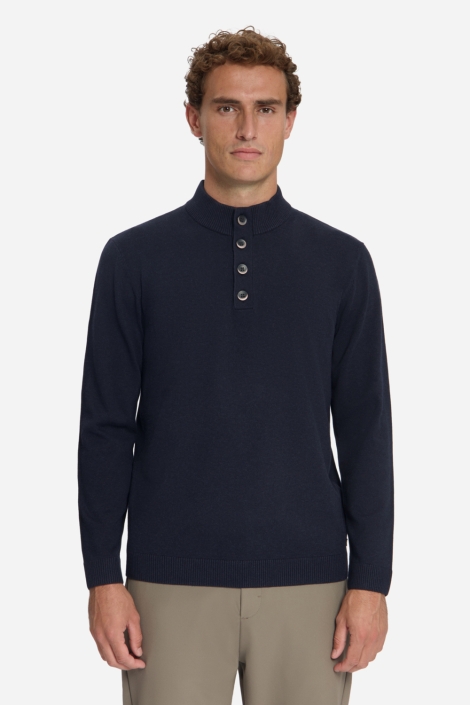 NO-EXCESS blauwe heren trui | Model vooraanzicht