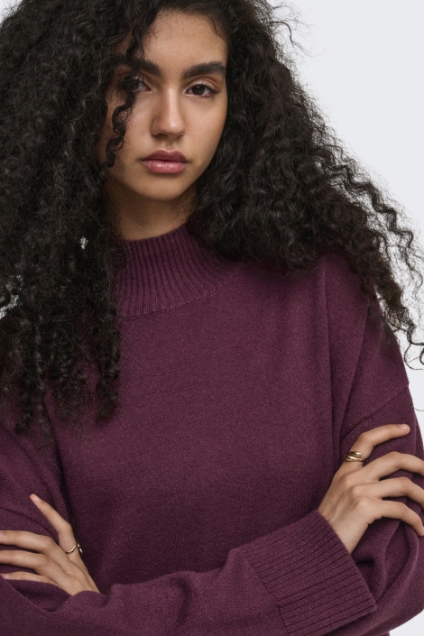 Only bordeaux dames trui | Close up