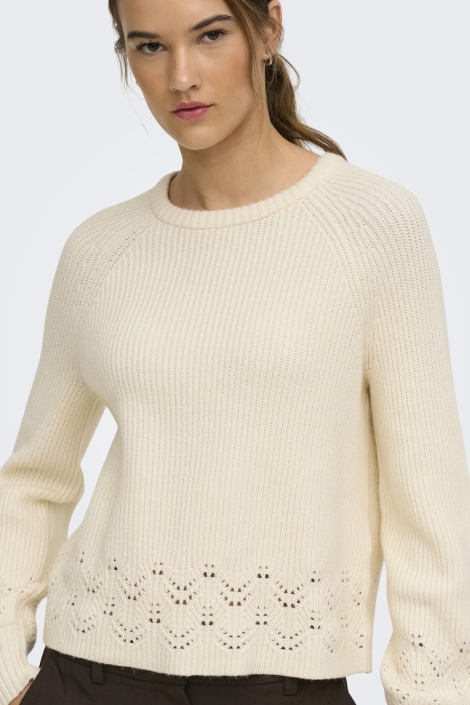Only ecru dames trui | Close up