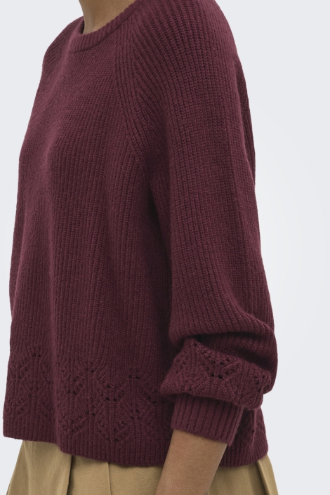 Only bordeaux dames trui | Close up