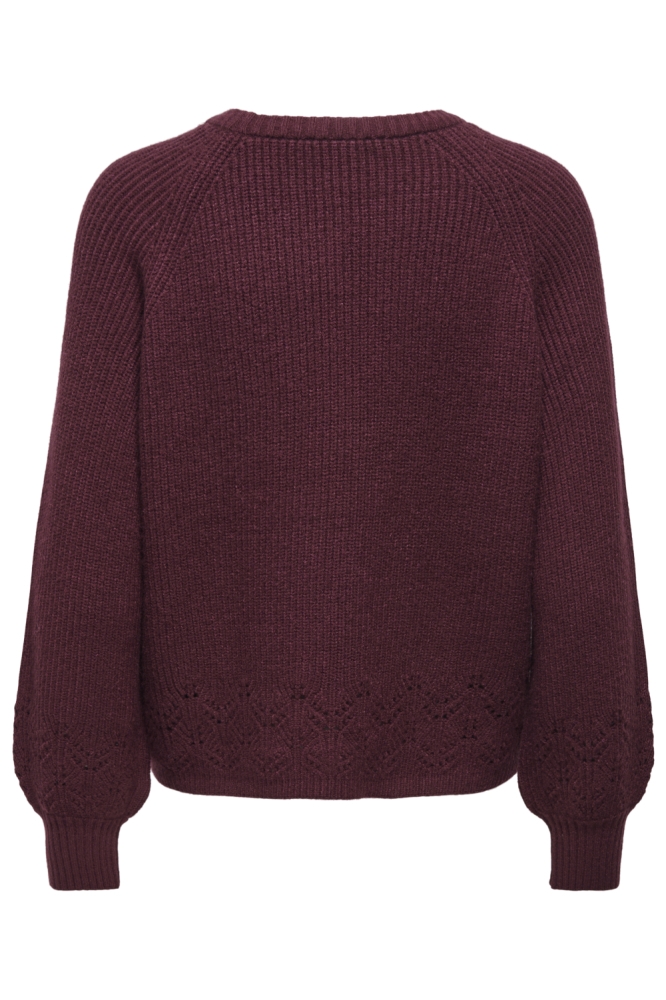 Only bordeaux dames trui | Achteraanzicht