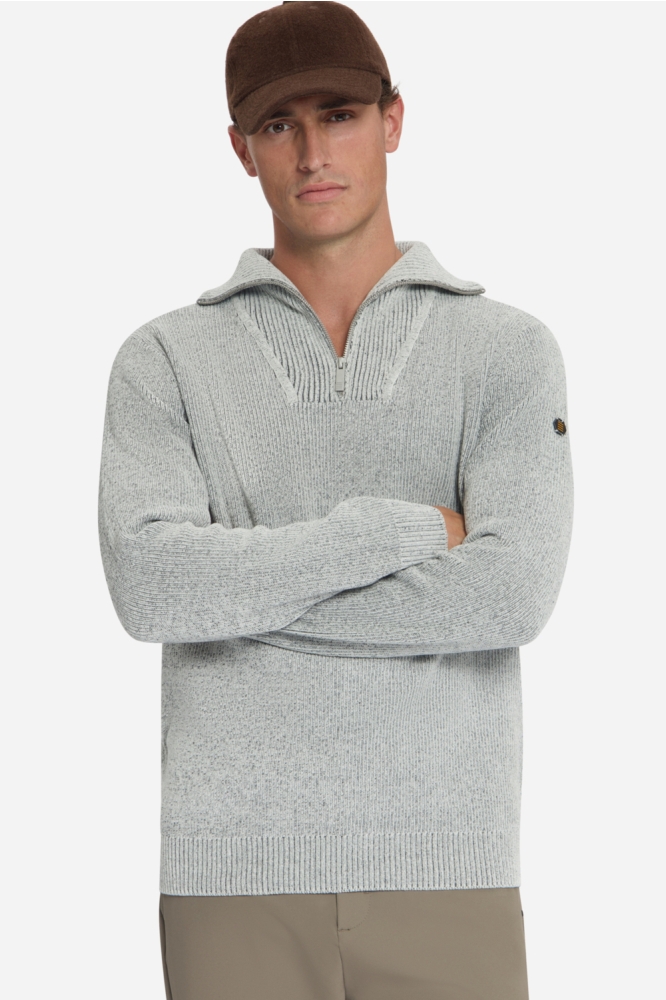 NO-EXCESS grijze heren trui | Model vooraanzicht