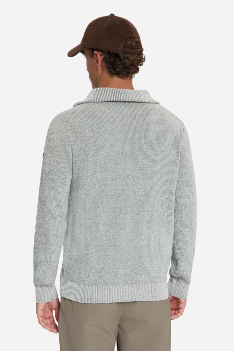 NO-EXCESS grijze heren trui | Model achteraanzicht