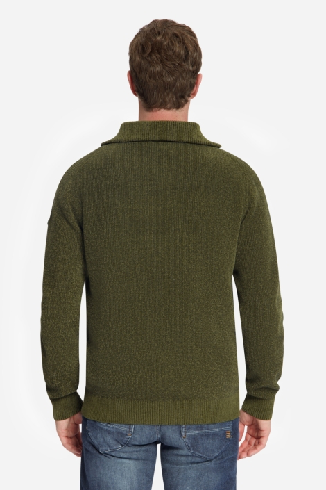 NO-EXCESS groene heren trui | Model achteraanzicht