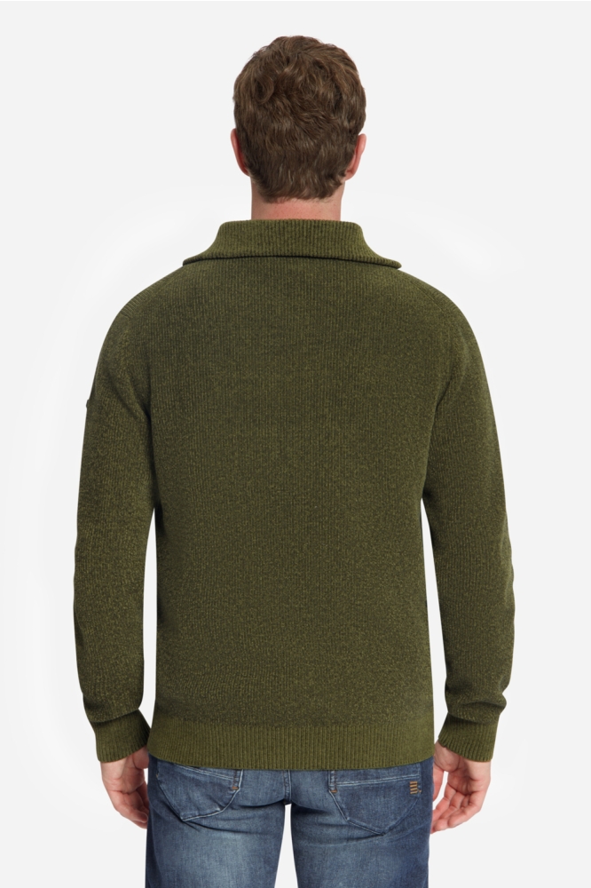 NO-EXCESS groene heren trui | Model achteraanzicht