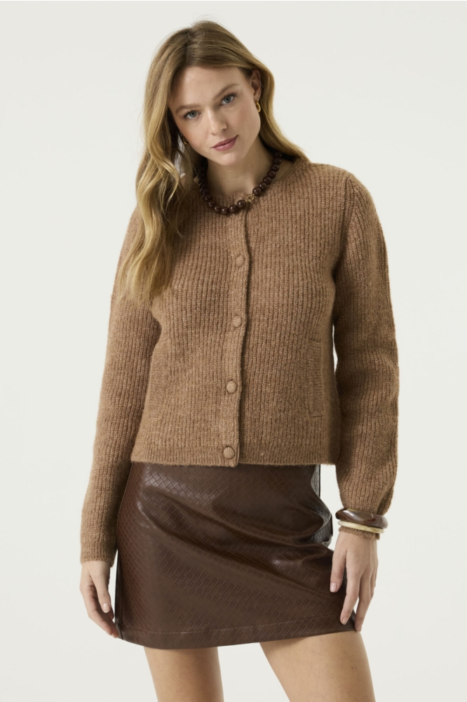 Garcia taupe dames vest | Model vooraanzicht