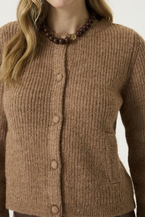 Garcia taupe dames vest | Close up