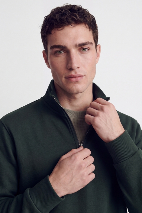 Jack & Jones groene heren sweater | Close up