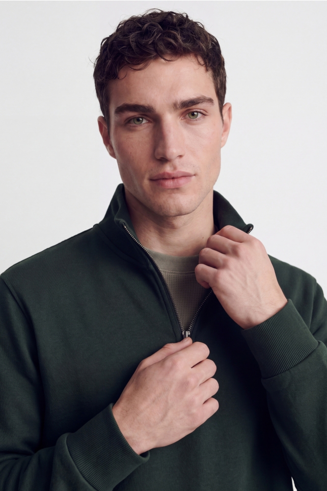 Jack & Jones groene heren sweater | Close up