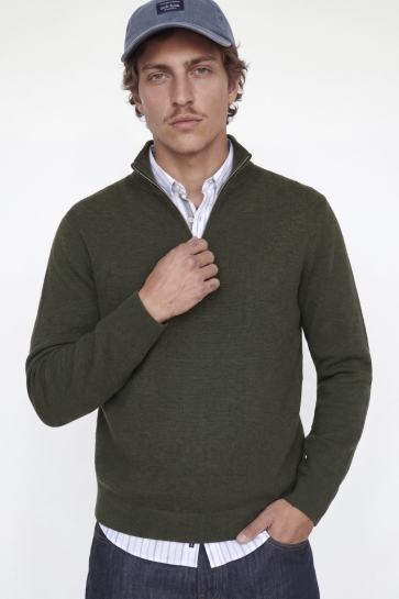 Jack & Jones jprmilano stitch knit half zip sn Groen