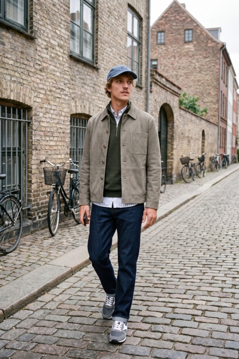 Jack & Jones groene heren trui | Sfeerbeeld, In situatie