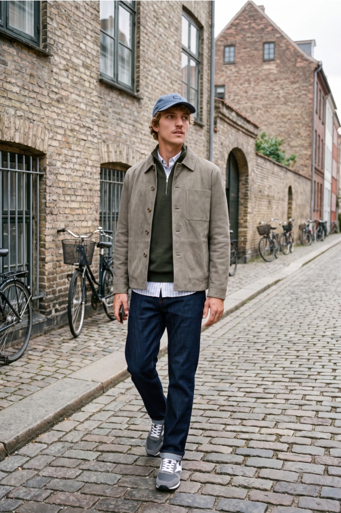 Jack & Jones groene heren trui | Sfeerbeeld, In situatie