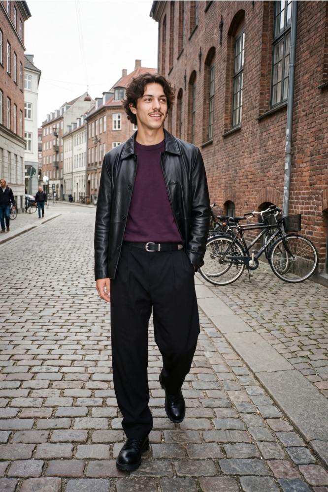 Jack & Jones bruine heren trui | Sfeerbeeld, In situatie