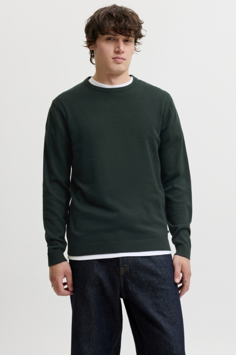 Jack & Jones groene heren trui | Model vooraanzicht