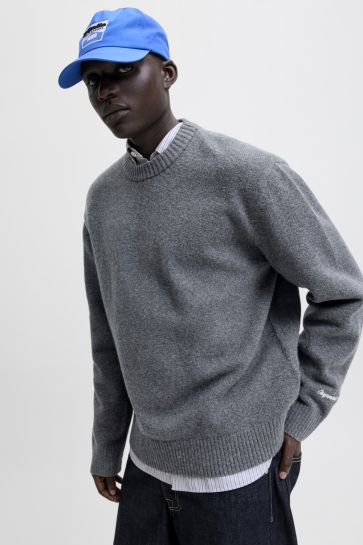 Jack & Jones jornorrebro knit crew neck sn Grijs