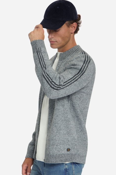 NO-EXCESS grijze heren vest | Model zijaanzicht