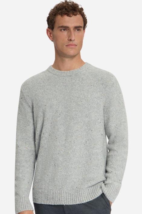 NO-EXCESS grijze heren trui | Model vooraanzicht