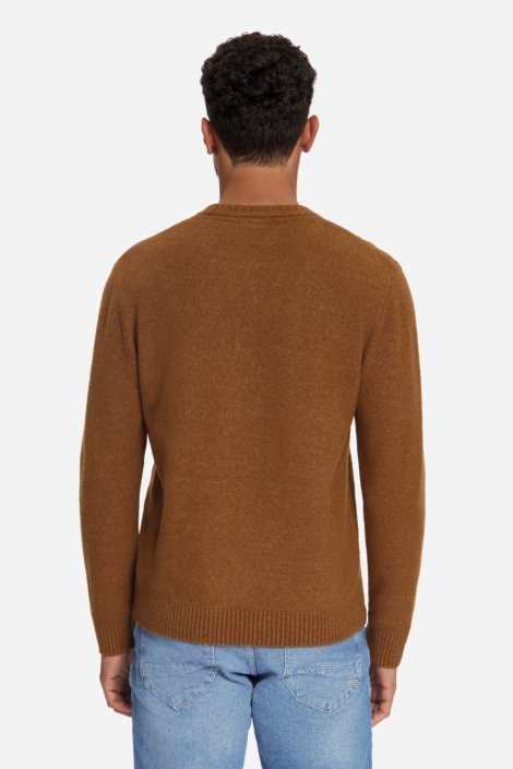 NO-EXCESS camel heren trui | Model achteraanzicht