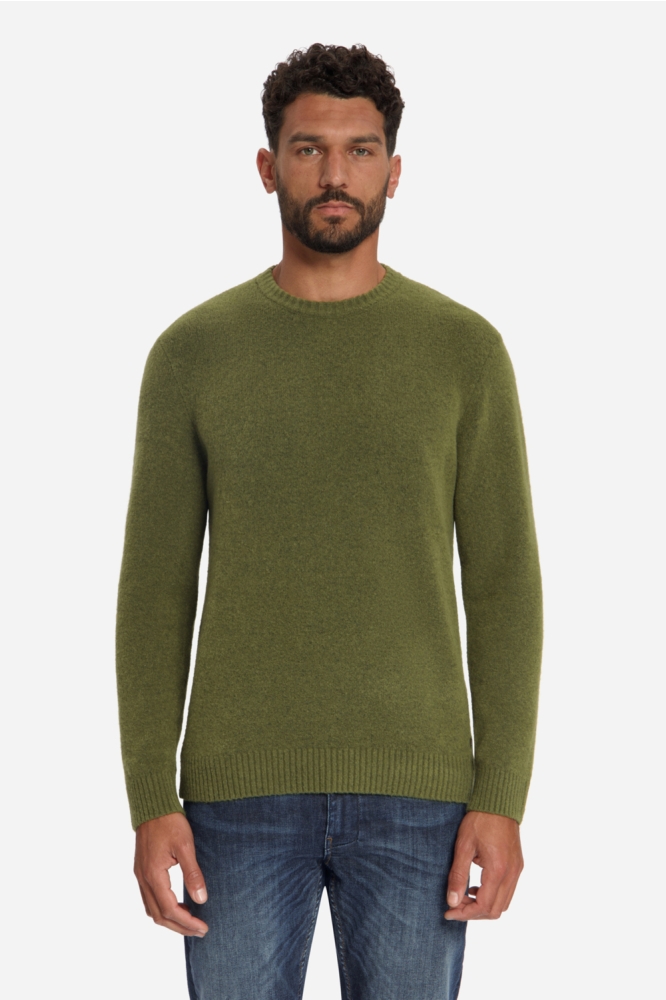 NO-EXCESS groene heren trui | Model vooraanzicht