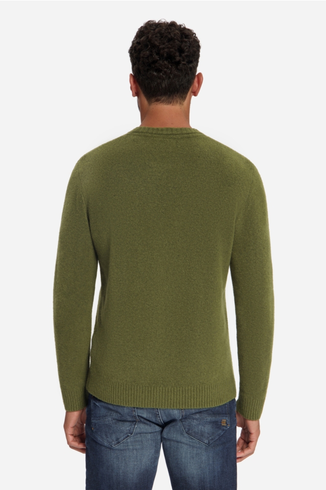 NO-EXCESS groene heren trui | Model achteraanzicht