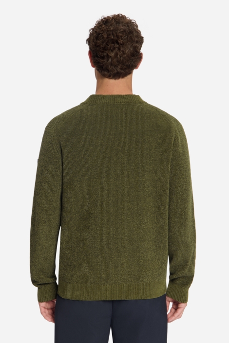 NO-EXCESS groene heren trui | Model achteraanzicht