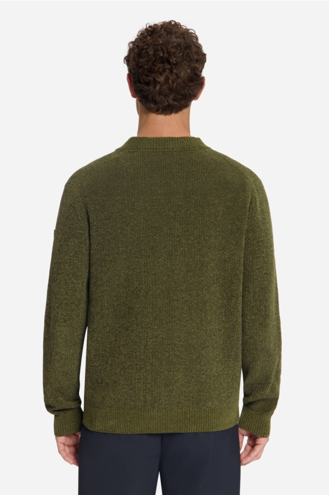 NO-EXCESS groene heren trui | Model achteraanzicht