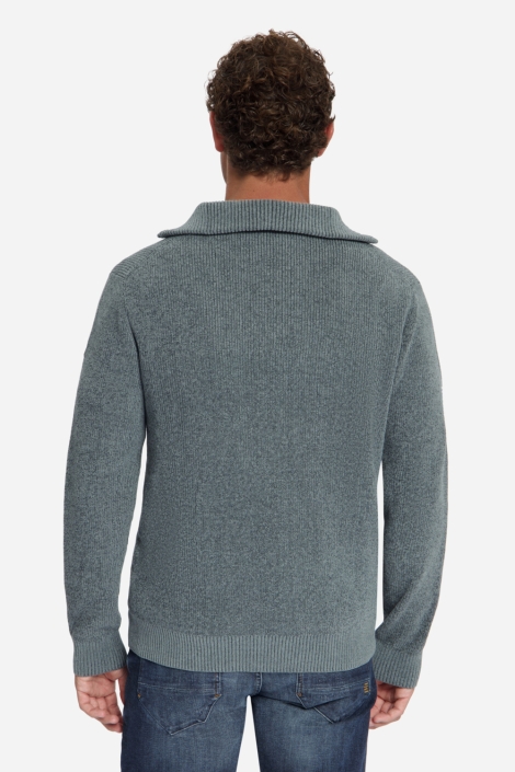 NO-EXCESS grijze heren trui | Model achteraanzicht
