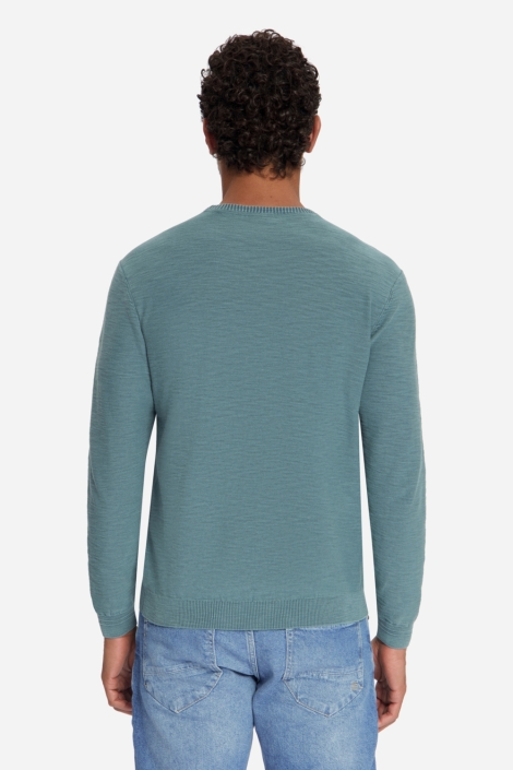 NO-EXCESS blauwe heren trui | Model achteraanzicht