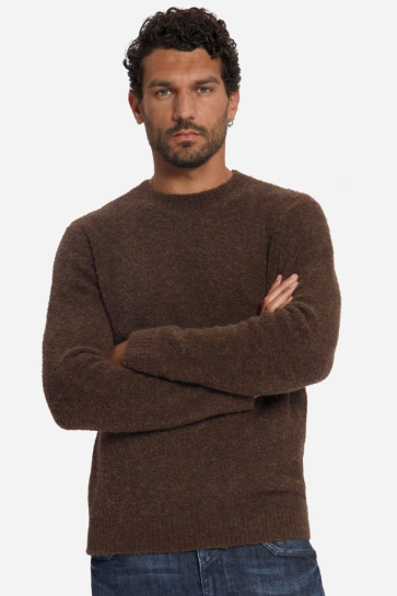 NO-EXCESS Trui ZACHTE GEBREIDE MELANGE TRUI 33210808 Dark Brown
