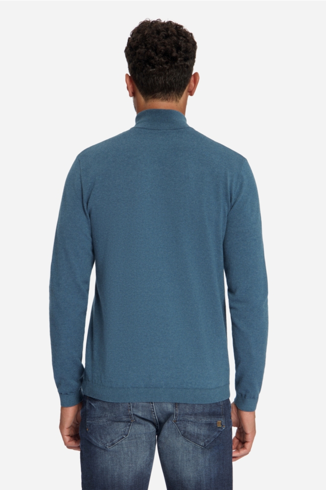 NO-EXCESS blauwe heren trui | Model achteraanzicht