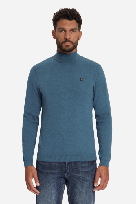NO-EXCESS blauwe heren trui | Model vooraanzicht