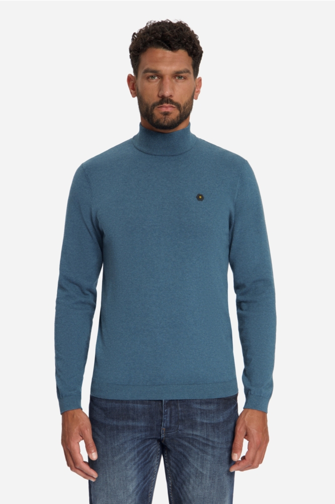 NO-EXCESS blauwe heren trui | Model vooraanzicht