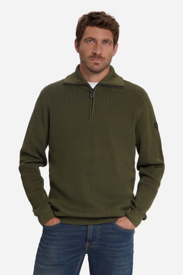 NO-EXCESS Trui GERIBDE HALF ZIP TRUI 33230932SN Moss