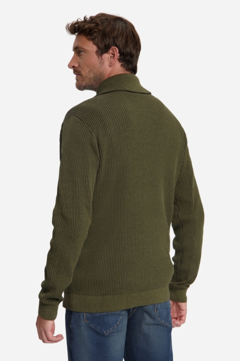 NO-EXCESS groene heren trui | Model achteraanzicht
