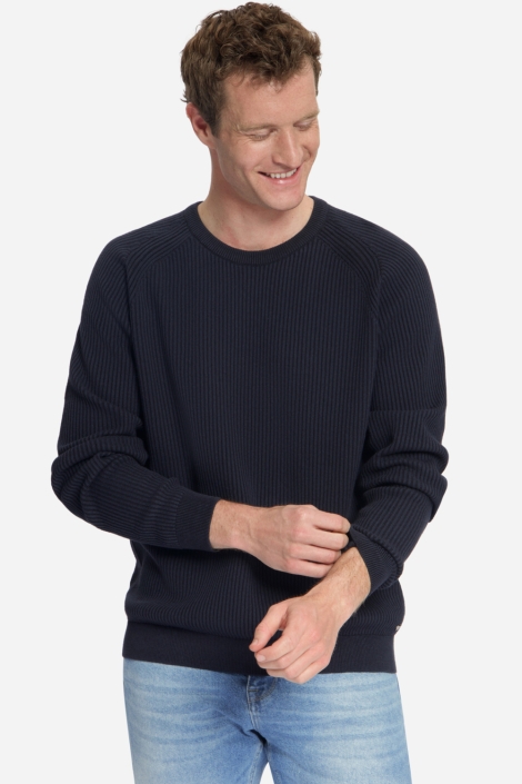 NO-EXCESS blauwe heren trui | Model vooraanzicht
