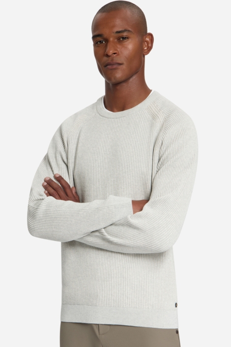 NO-EXCESS grijze heren trui | Model zijaanzicht