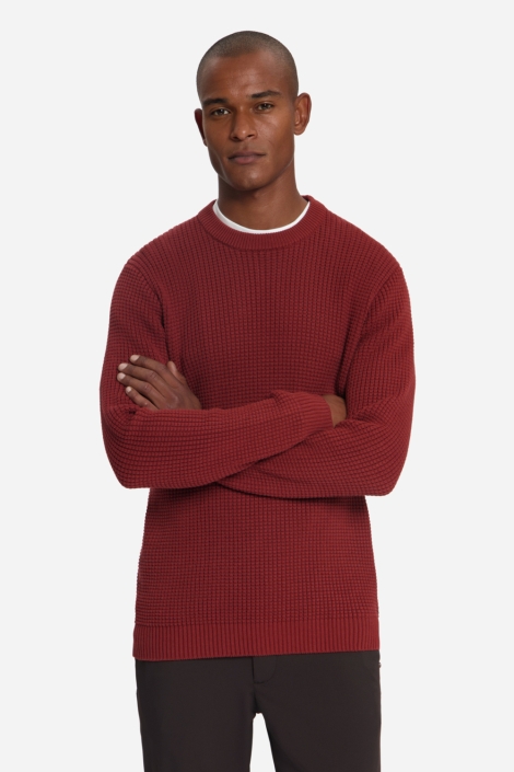 NO-EXCESS rode heren trui | Model vooraanzicht