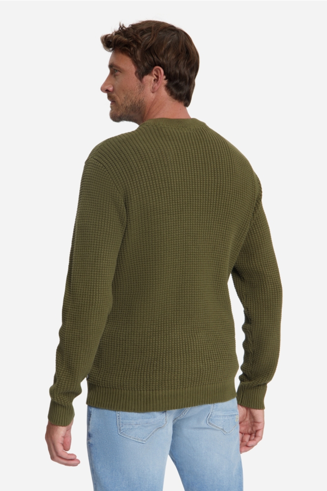 NO-EXCESS groene heren trui | Model achteraanzicht