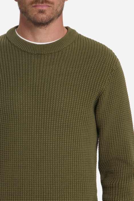 NO-EXCESS groene heren trui | Close up