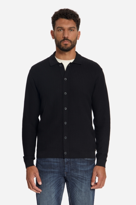 NO-EXCESS zwarte heren vest | Model vooraanzicht