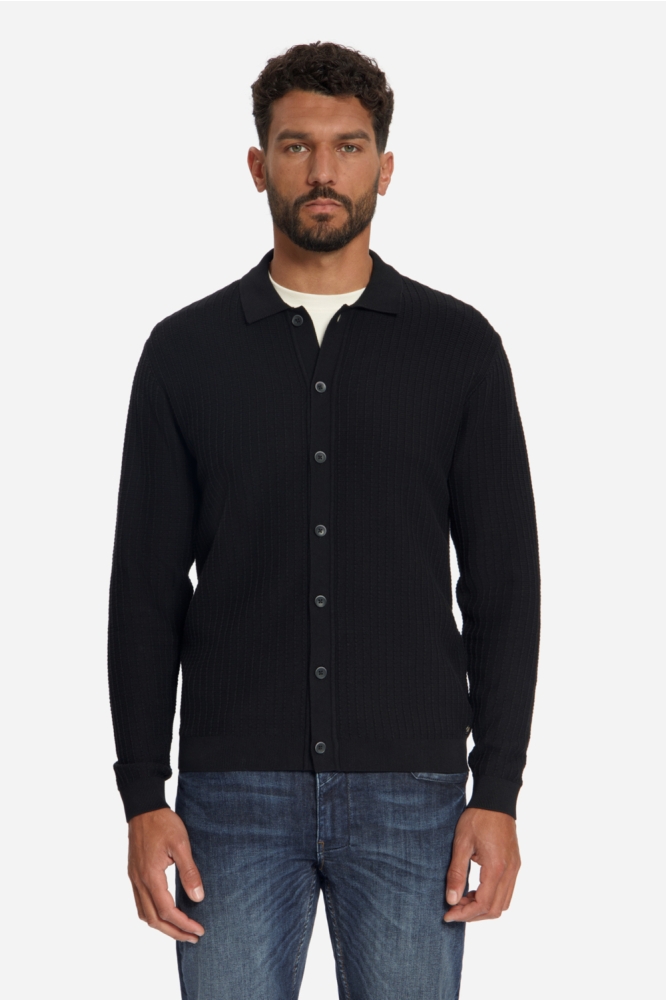 NO-EXCESS zwarte heren vest | Model vooraanzicht