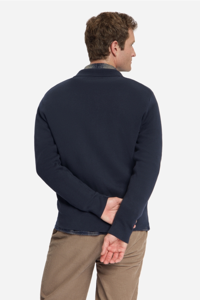 NO-EXCESS blauwe heren vest | Model achteraanzicht