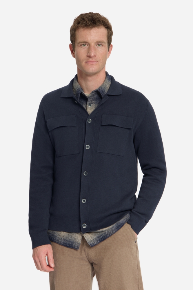 NO-EXCESS blauwe heren vest | Model vooraanzicht
