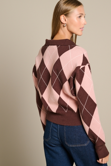 LolaLiza bruine dames trui | Model achteraanzicht