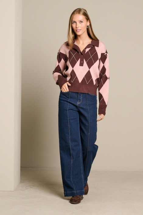 LolaLiza bruine dames trui | Model
