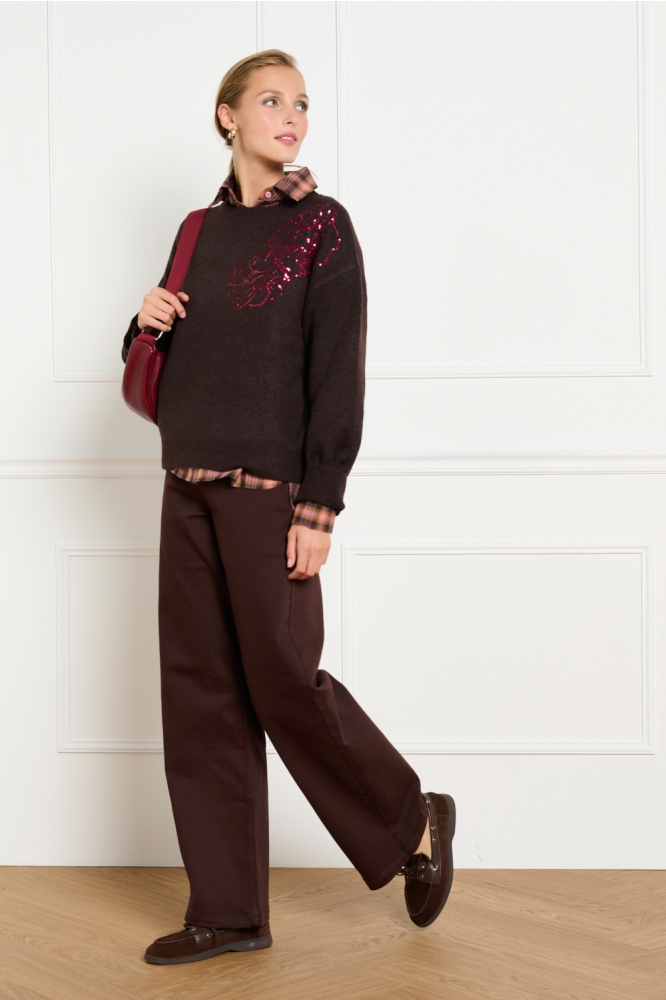LolaLiza bruine dames trui | Model