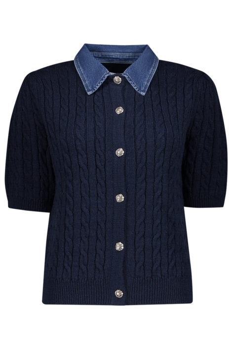 Geisha blauwe dames vest | Vooraanzicht