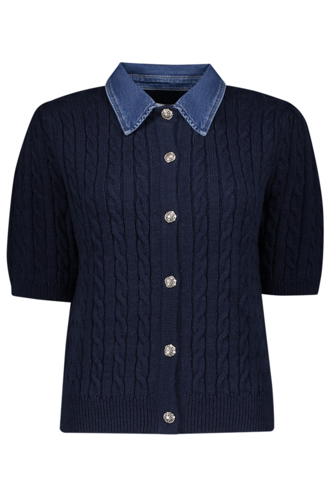 Geisha blauwe dames vest | Vooraanzicht