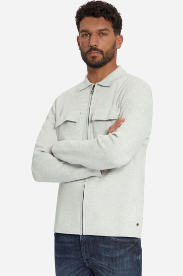 NO-EXCESS Vest ZIP UP KNIT CARDIGAN 33210971 110 LIGHT GREY MELANGE