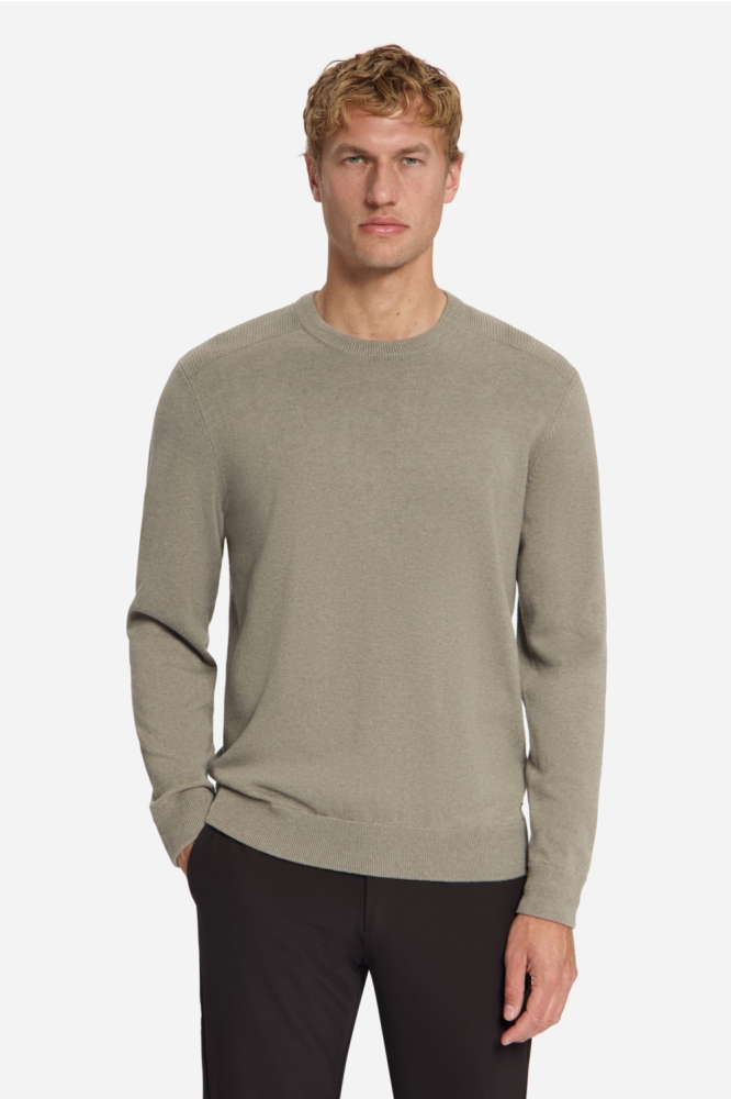 NO-EXCESS grijze heren trui | Model vooraanzicht